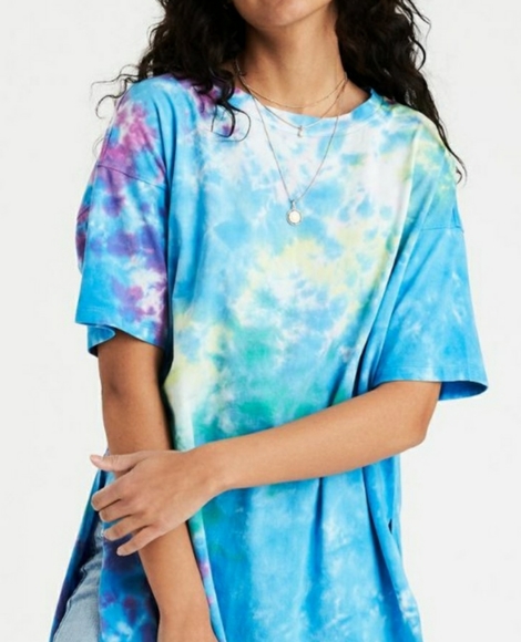 American Eagle Outfitters Tops - American Eagle Oversized Tunic Tie Dye Tsh…